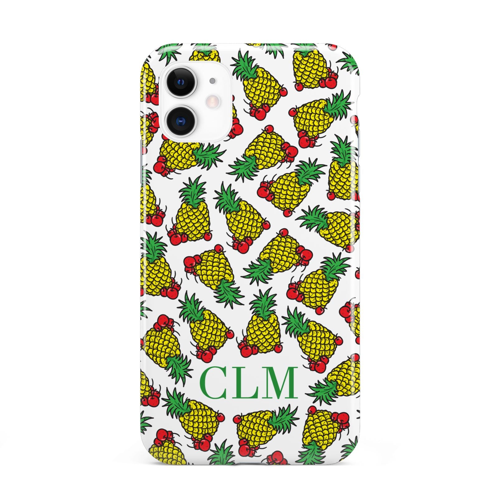 Personalised Pineapple Initials Clear iPhone 11 3D Tough Case