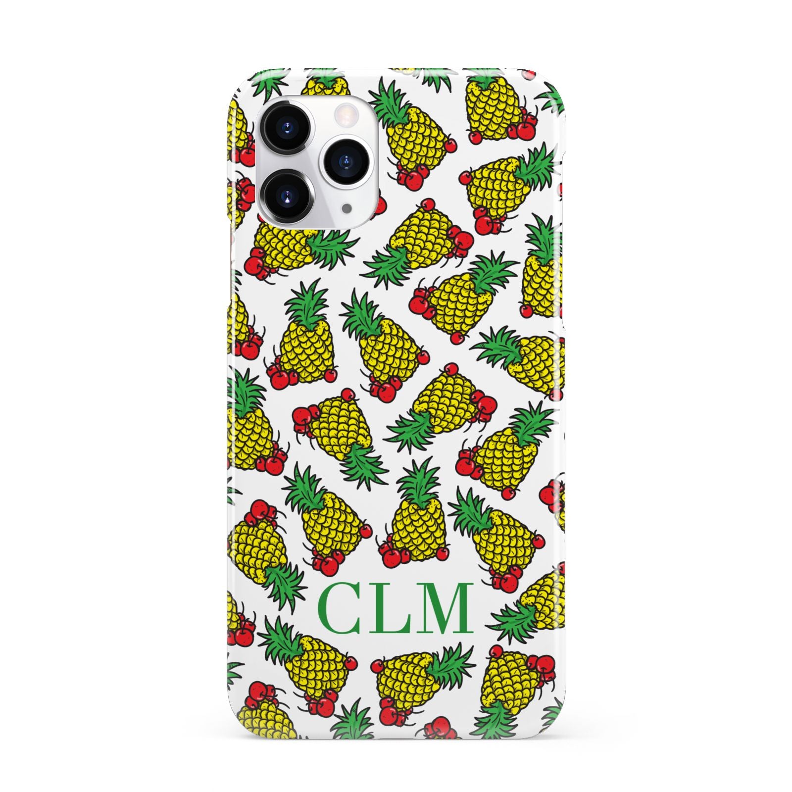 Personalised Pineapple Initials Clear iPhone 11 Pro 3D Snap Case