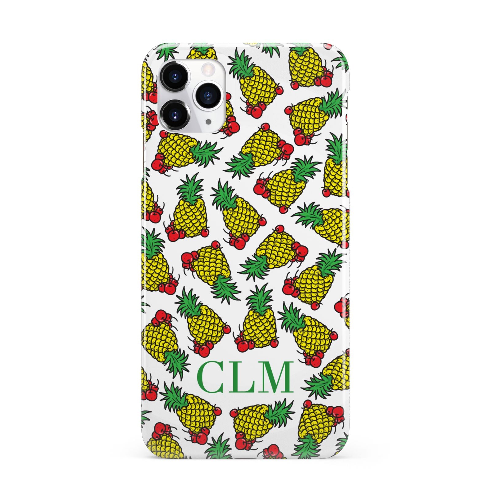 Personalised Pineapple Initials Clear iPhone 11 Pro Max 3D Snap Case