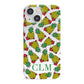 Personalised Pineapple Initials Clear iPhone 13 Mini Full Wrap 3D Snap Case