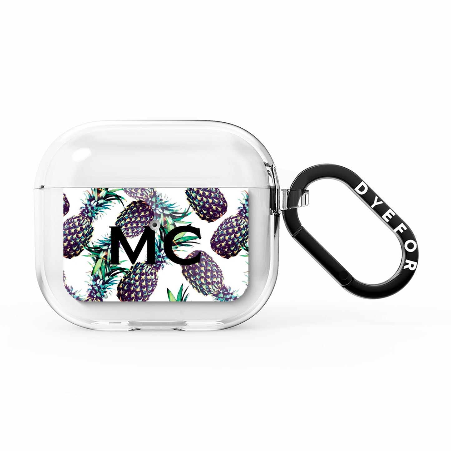 Personalised Pineapple Tropical White AirPods Clear Case 3rd Gen