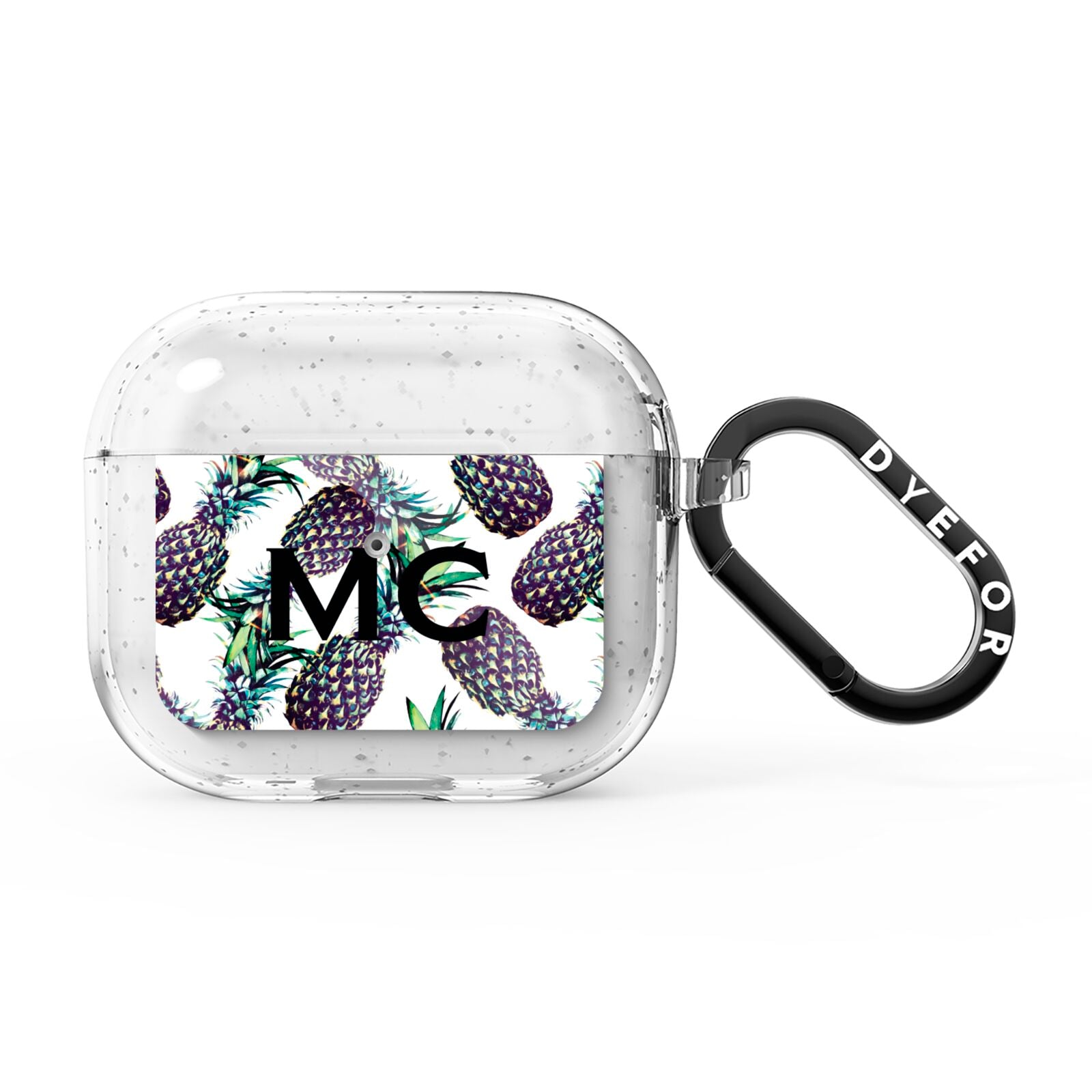 Personalised Pineapple Tropical White AirPods Glitter Case 3rd Gen