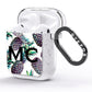 Personalised Pineapple Tropical White AirPods Glitter Case Side Image