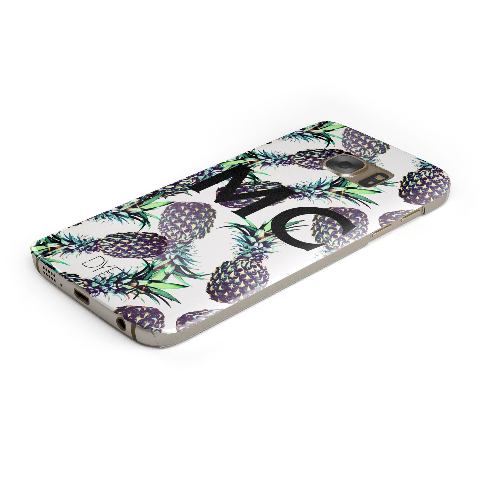 Personalised Pineapple Tropical White Samsung Galaxy Case Bottom Cutout
