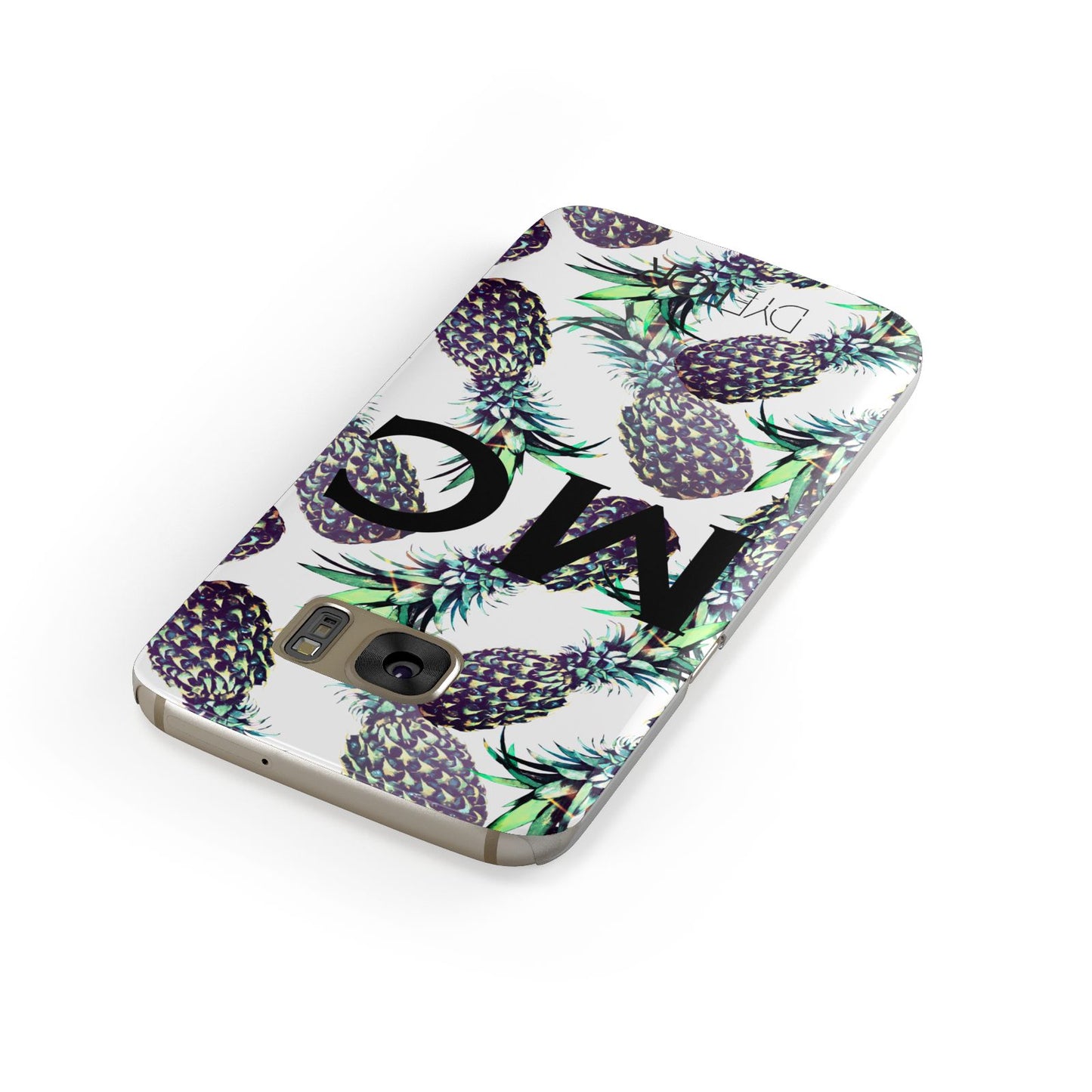 Personalised Pineapple Tropical White Samsung Galaxy Case Front Close Up