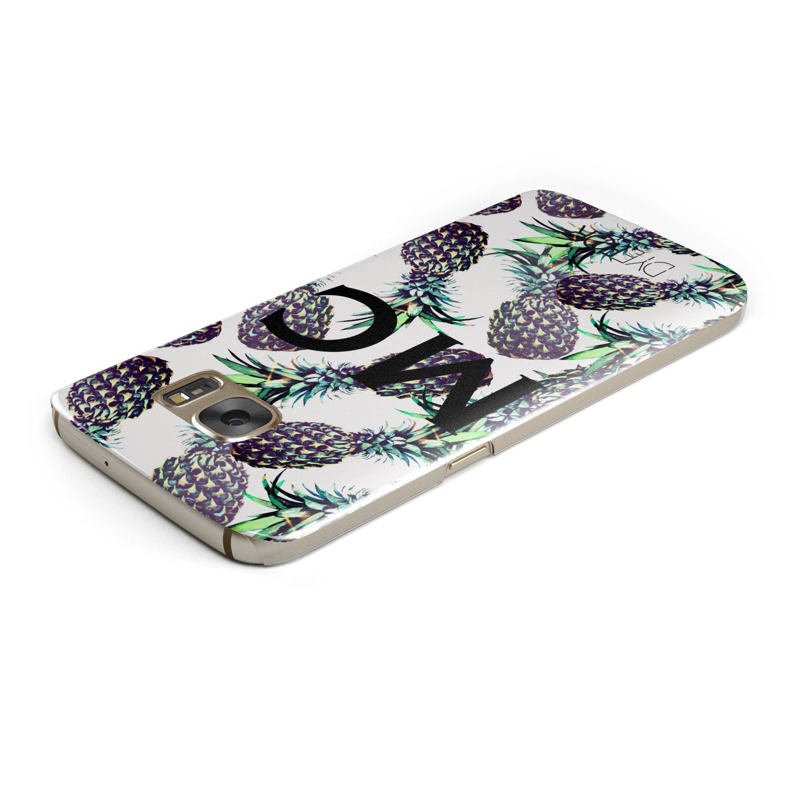 Personalised Pineapple Tropical White Samsung Galaxy Case Top Cutout