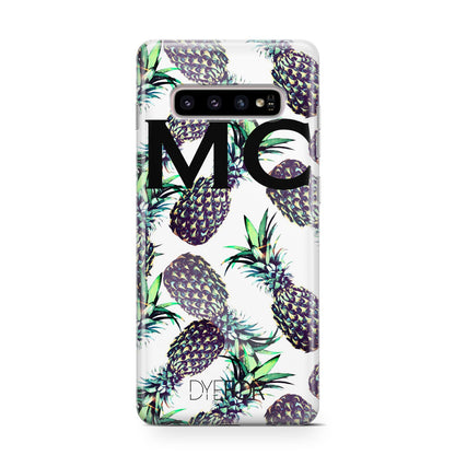 Personalised Pineapple Tropical White Samsung Galaxy S10 Case