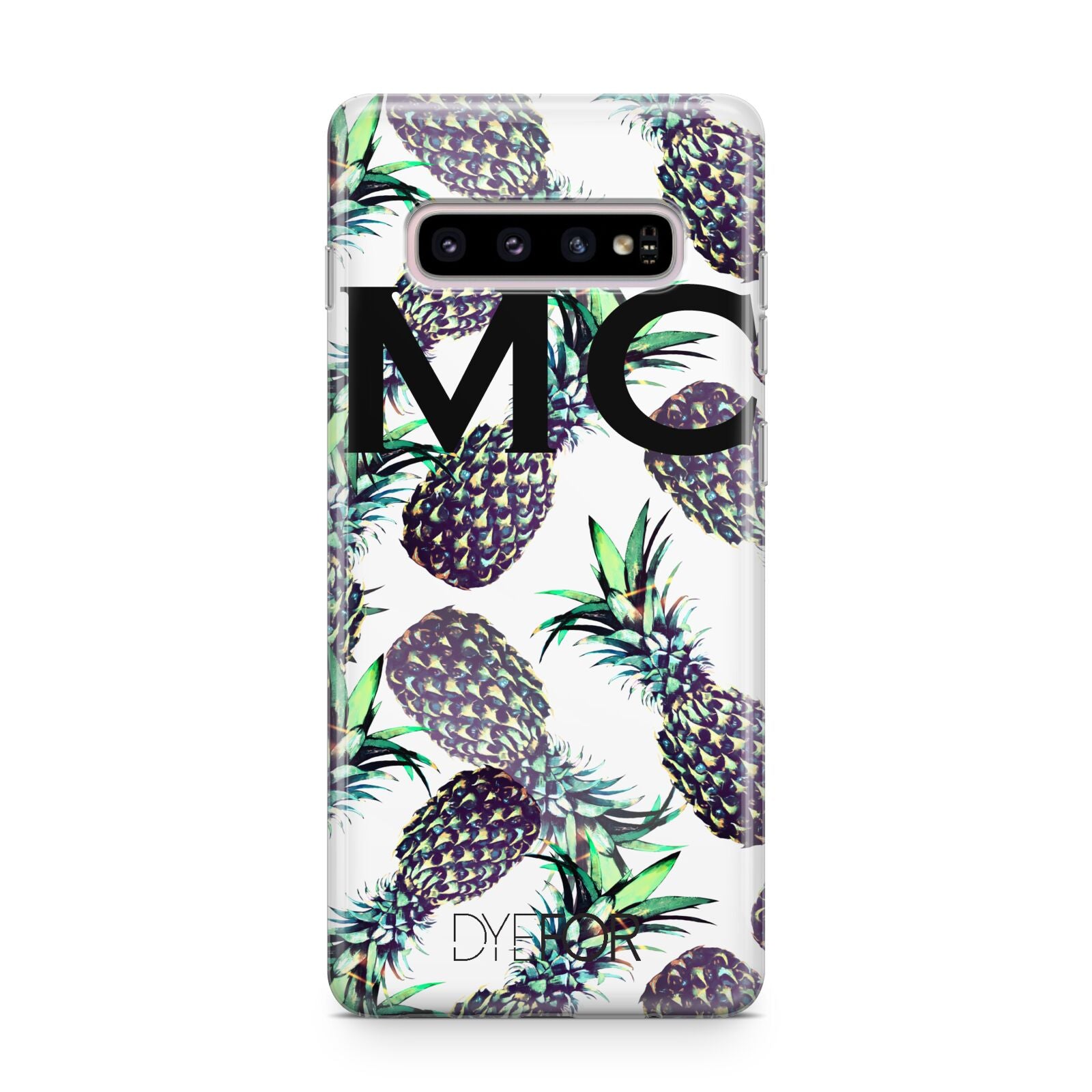 Personalised Pineapple Tropical White Samsung Galaxy S10 Plus Case