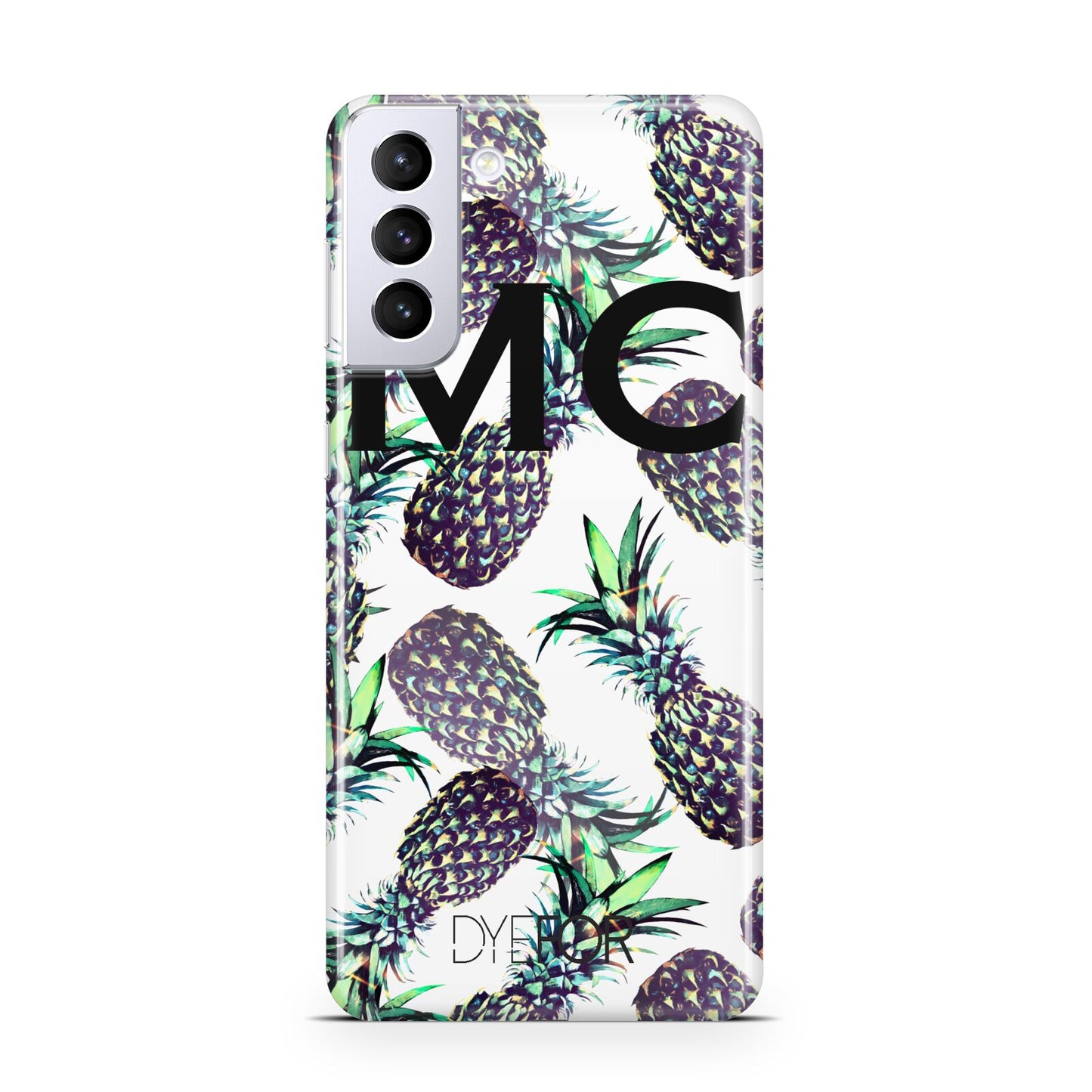 Personalised Pineapple Tropical White Samsung S21 Plus Phone Case