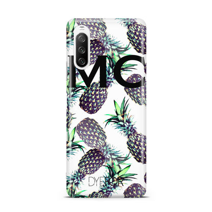 Personalised Pineapple Tropical White Sony Xperia 10 III Case