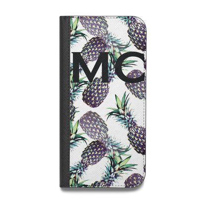 Personalised Pineapple Tropical White Vegan Leather Flip Samsung Case
