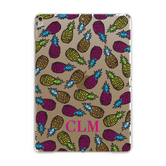 Personalised Pineapples Initials Apple iPad Gold Case