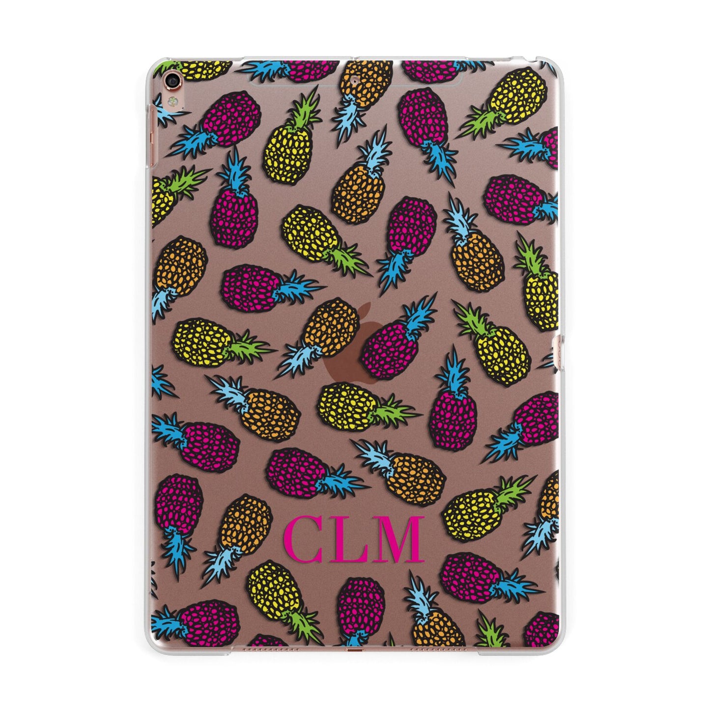 Personalised Pineapples Initials Apple iPad Rose Gold Case