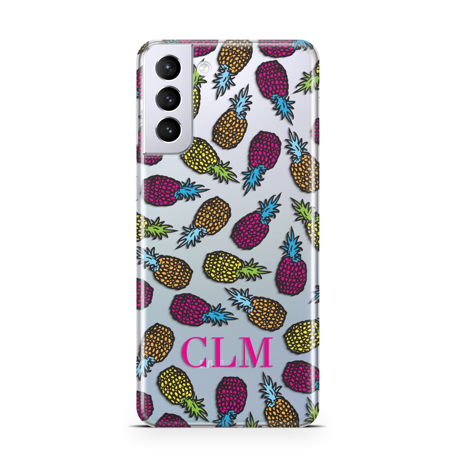 Personalised Pineapples Initials Samsung S21 Plus Phone Case