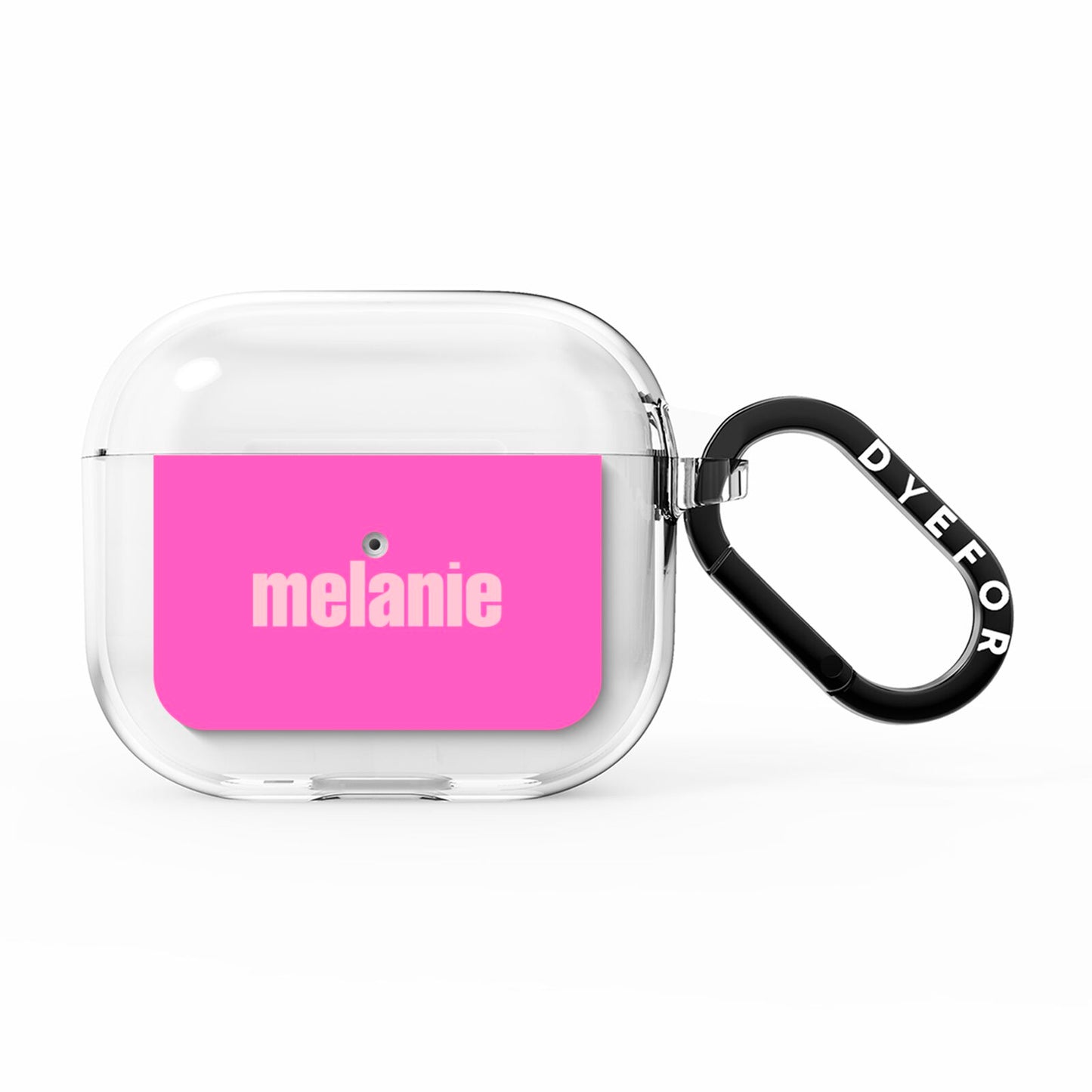 Personalised Pink AirPods Clear Case 3rd Gen
