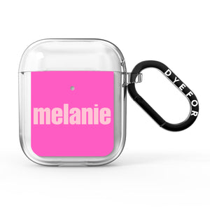 Personalised Pink AirPods Case