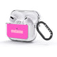 Personalised Pink AirPods Glitter Case 3rd Gen Side Image