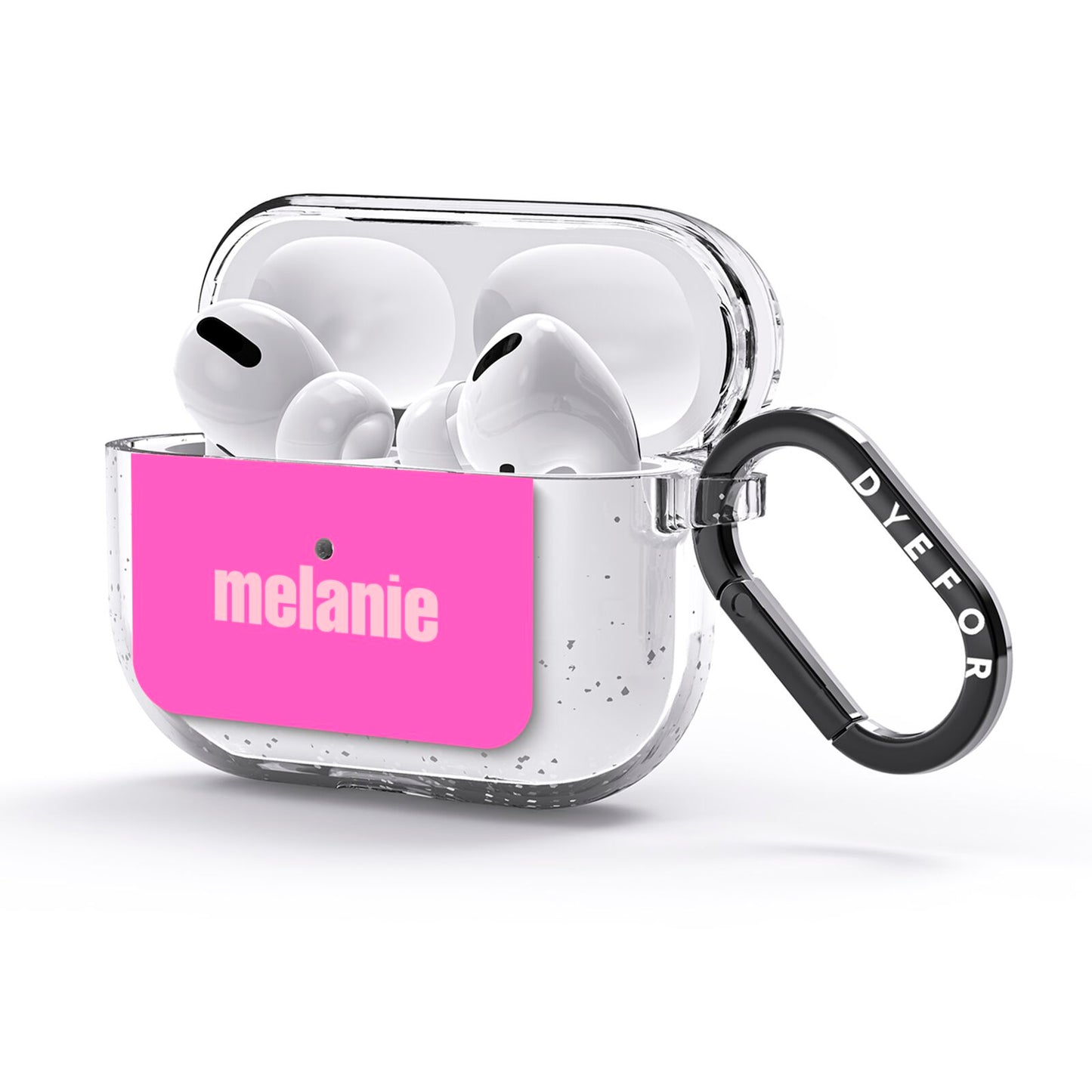 Personalised Pink AirPods Glitter Case 3rd Gen Side Image