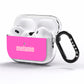 Personalised Pink AirPods Pro Clear Case Side Image