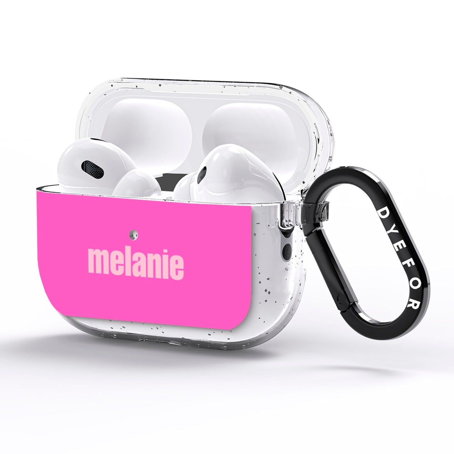 Personalised Pink AirPods Pro Glitter Case Side Image