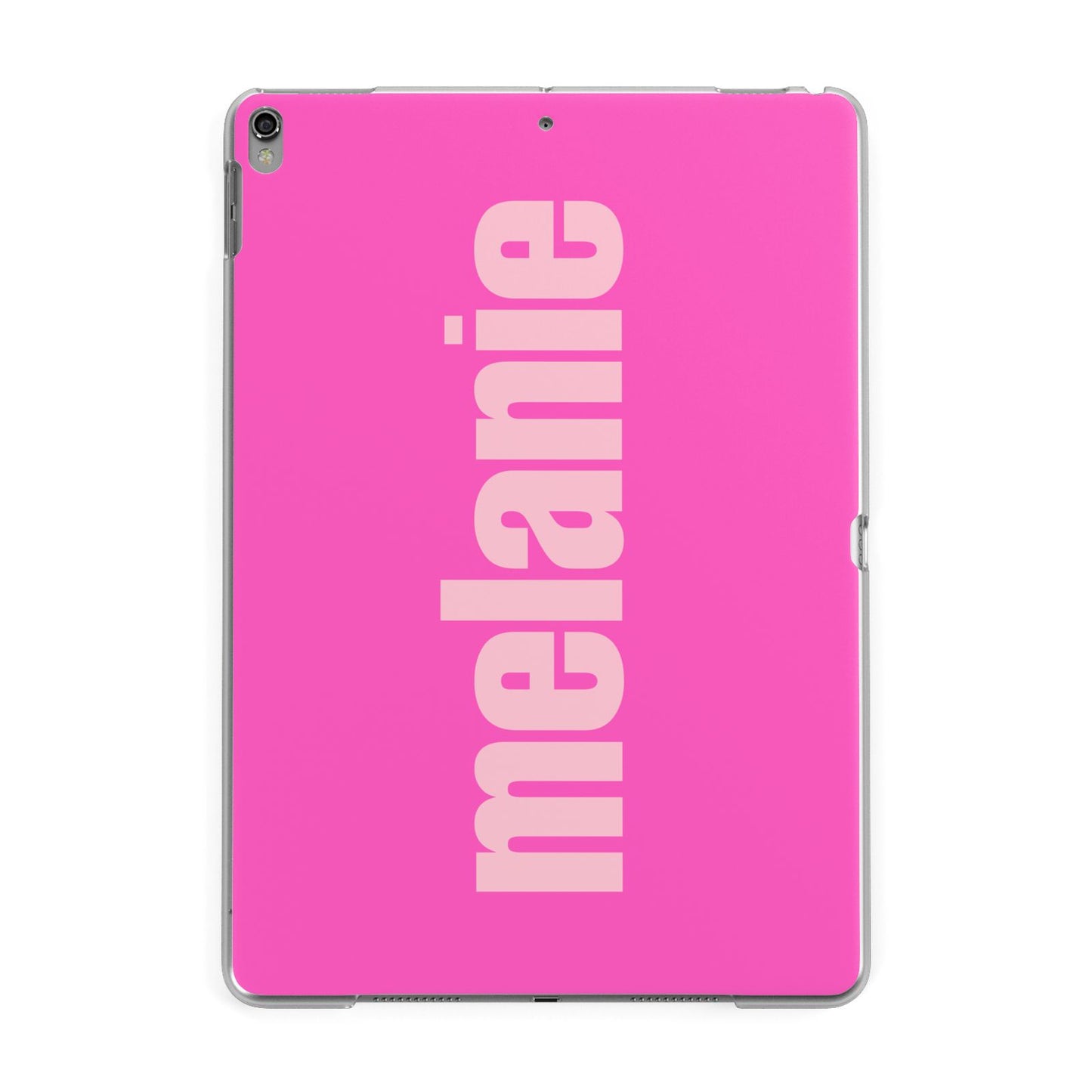 Personalised Pink Apple iPad Grey Case