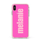 Personalised Pink Apple iPhone Xs Max Impact Case Pink Edge on Gold Phone
