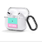 Personalised Pink Aqua Striped AirPods Clear Case 3rd Gen Side Image