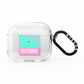 Personalised Pink Aqua Striped AirPods Clear Case 3rd Gen