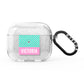 Personalised Pink Aqua Striped AirPods Glitter Case 3rd Gen
