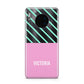 Personalised Pink Aqua Striped Huawei Mate 30