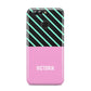 Personalised Pink Aqua Striped Huawei Nova 2s Phone Case