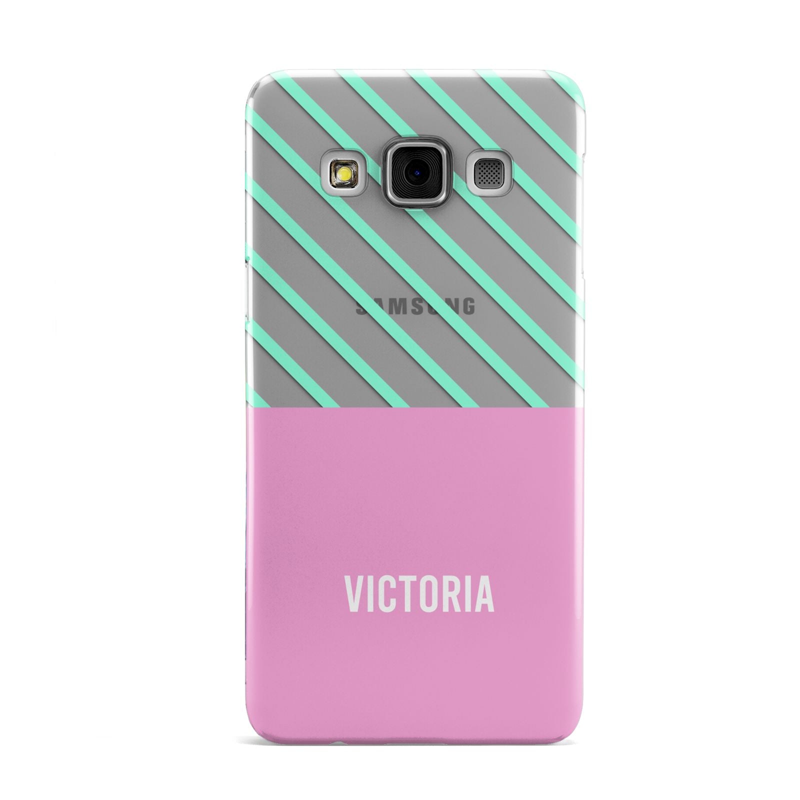 Personalised Pink Aqua Striped Samsung Galaxy A3 Case