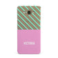 Personalised Pink Aqua Striped Samsung Galaxy A8 Case