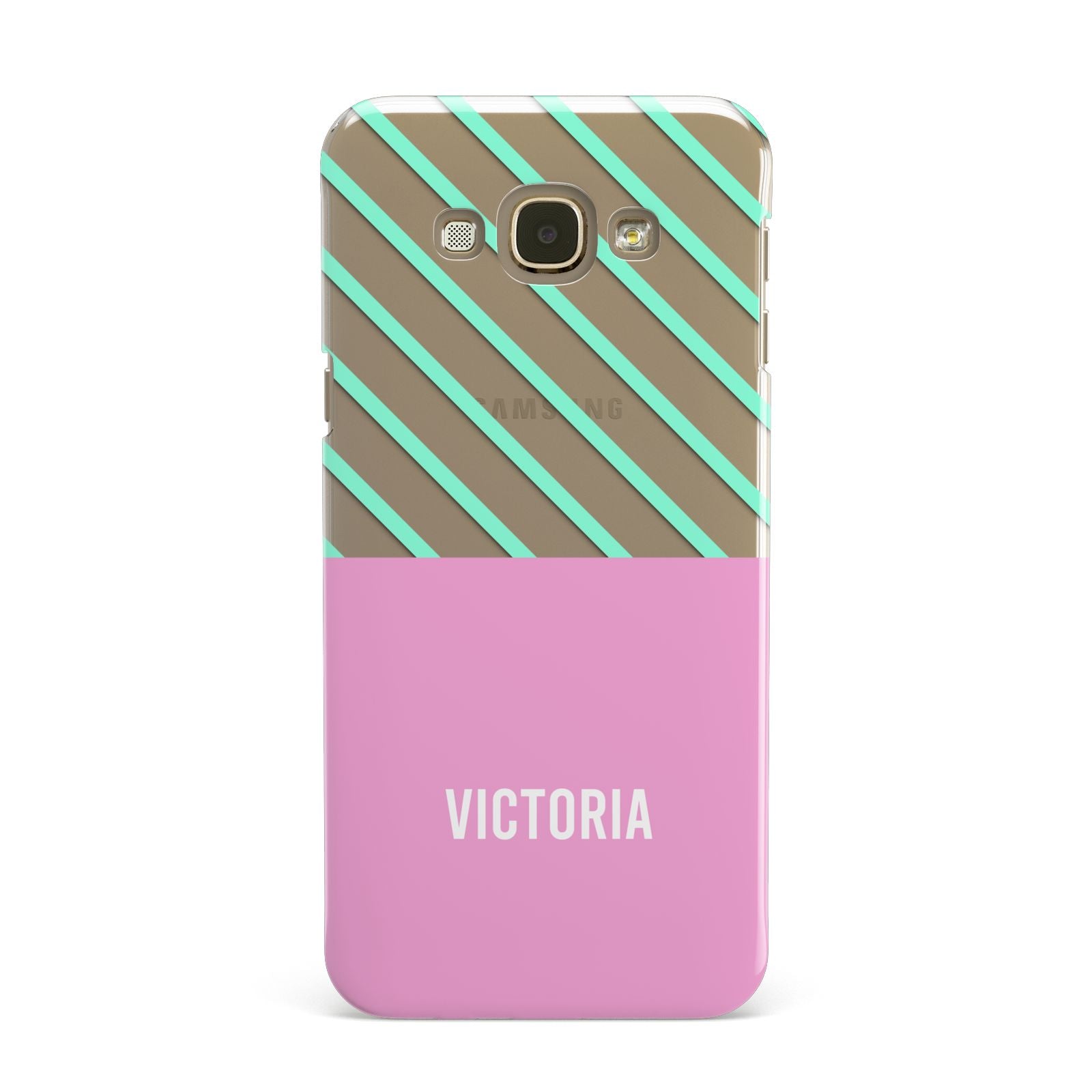 Personalised Pink Aqua Striped Samsung Galaxy A8 Case