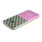 Personalised Pink Aqua Striped Samsung Galaxy Case Top Cutout