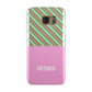 Personalised Pink Aqua Striped Samsung Galaxy Case