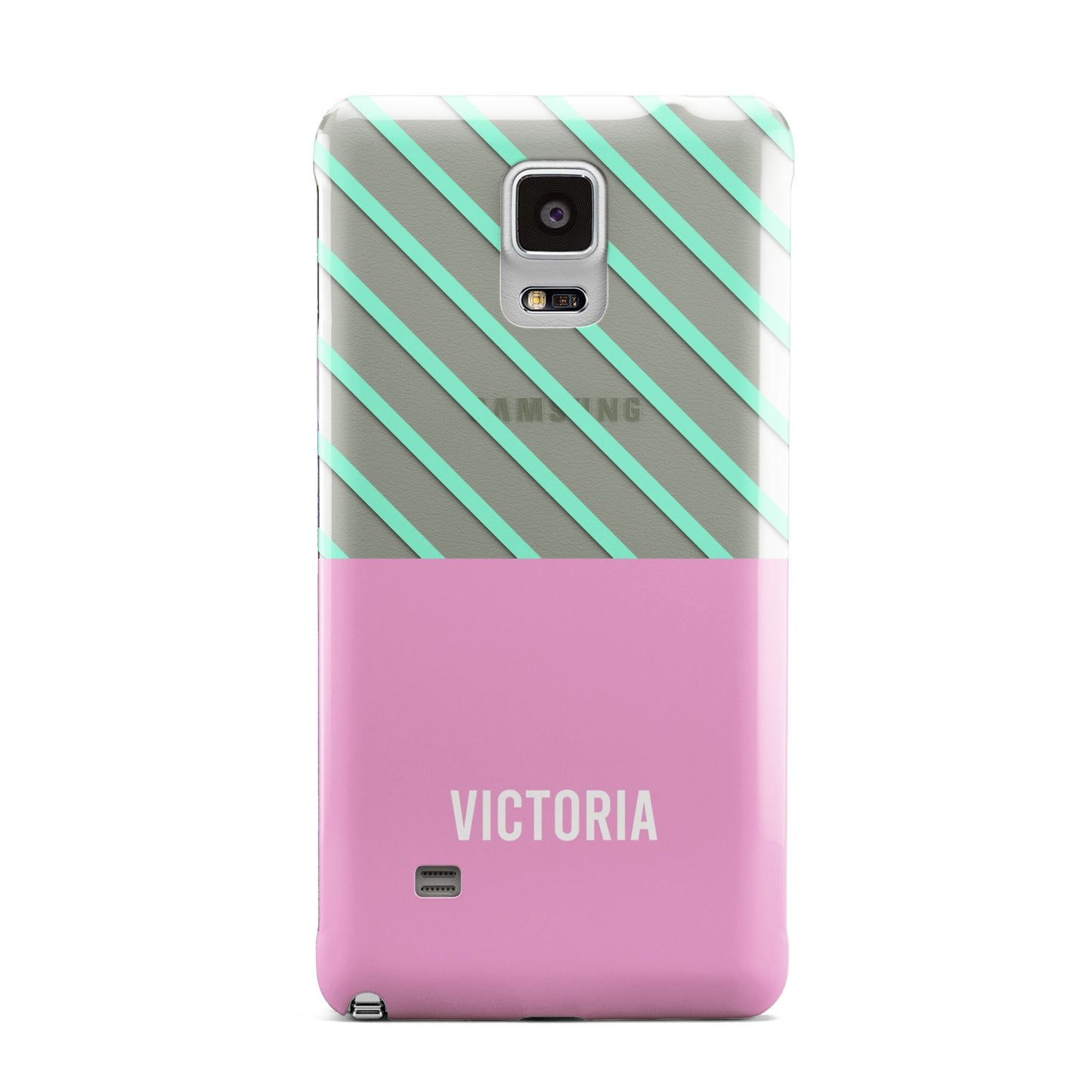 Personalised Pink Aqua Striped Samsung Galaxy Note 4 Case