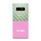 Personalised Pink Aqua Striped Samsung Galaxy Note 8 Case