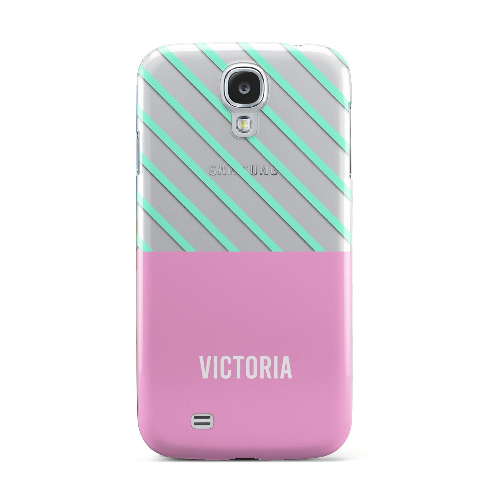 Personalised Pink Aqua Striped Samsung Galaxy S4 Case