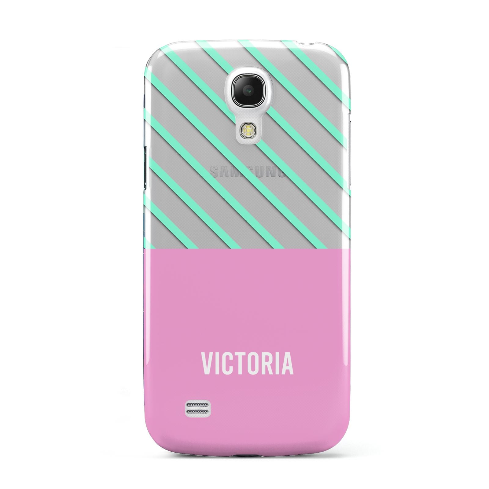 Personalised Pink Aqua Striped Samsung Galaxy S4 Mini Case