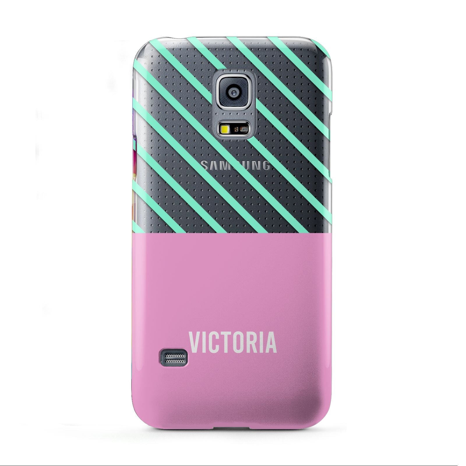 Personalised Pink Aqua Striped Samsung Galaxy S5 Mini Case