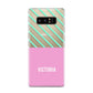 Personalised Pink Aqua Striped Samsung Galaxy S8 Case