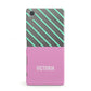 Personalised Pink Aqua Striped Sony Xperia Case