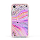 Personalised Pink Bath Bomb Apple iPhone XR Impact Case Pink Edge on Silver Phone