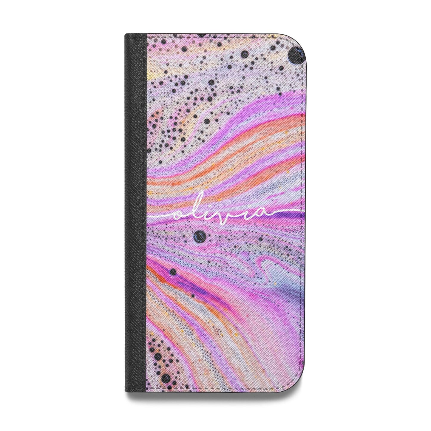 Personalised Pink Bath Bomb Vegan Leather Flip Samsung Case