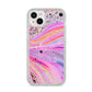Personalised Pink Bath Bomb iPhone 14 Plus Glitter Tough Case Starlight