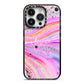 Personalised Pink Bath Bomb iPhone 14 Pro Black Impact Case on Silver phone