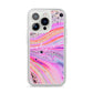 Personalised Pink Bath Bomb iPhone 14 Pro Clear Tough Case Silver