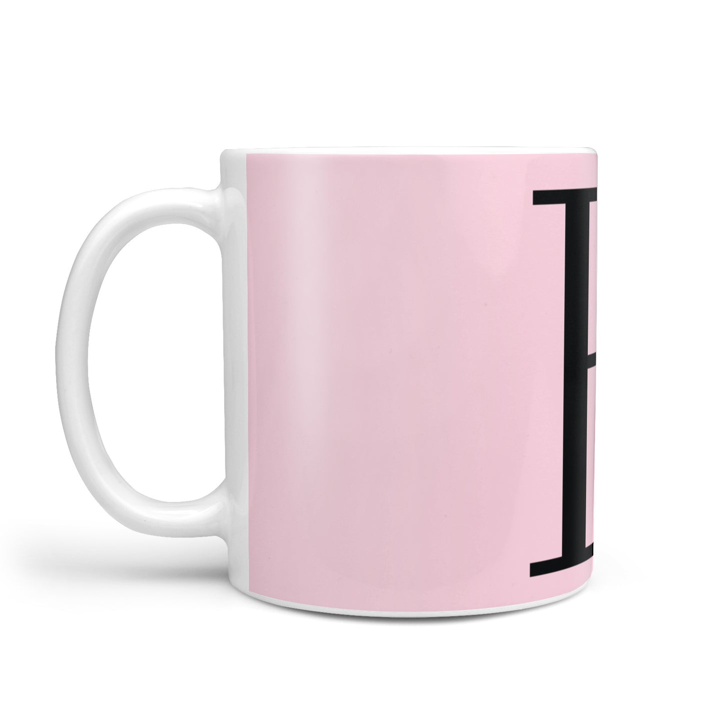 Personalised Pink Black Initial 10oz Mug Alternative Image 1