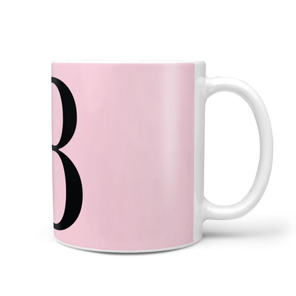 Personalised Pink Black Initial 10oz Mug